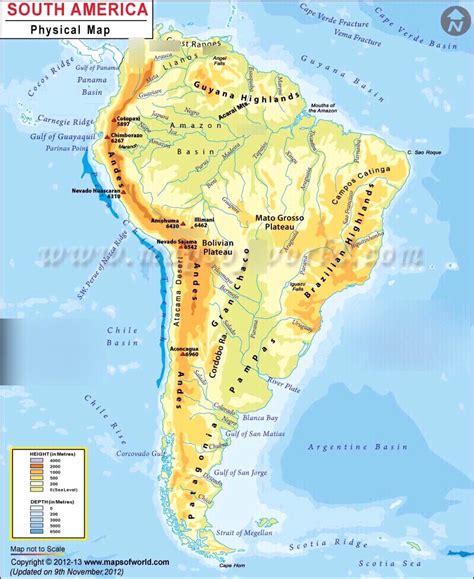 Bodies Of Water In South America Map