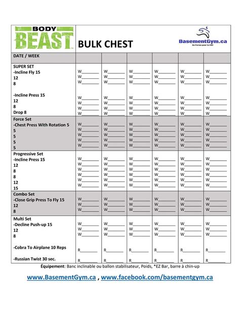 Body Beast Bulk Chest Worksheet