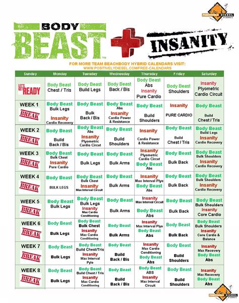 Body Beast Hybrid Calendar