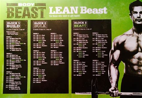 Body Beast Lean Calendar