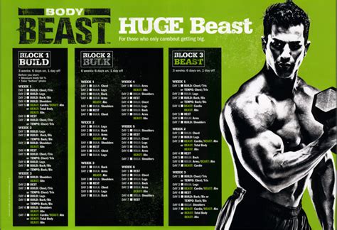 Body Beast Schedule Printable