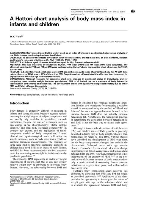 Body Mass Index Chart For Infants