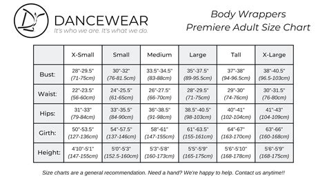 Body Wrappers Size Chart
