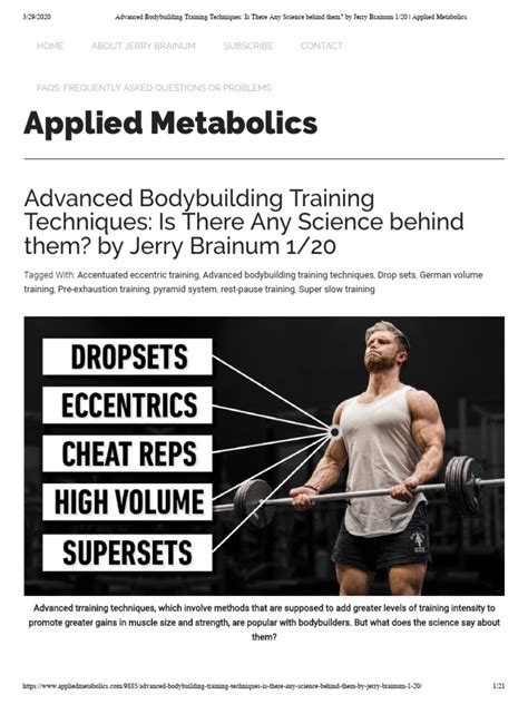 Bodybuilding Training Techniques