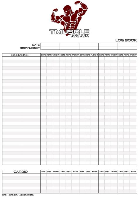 Bodybuilding Workout Log