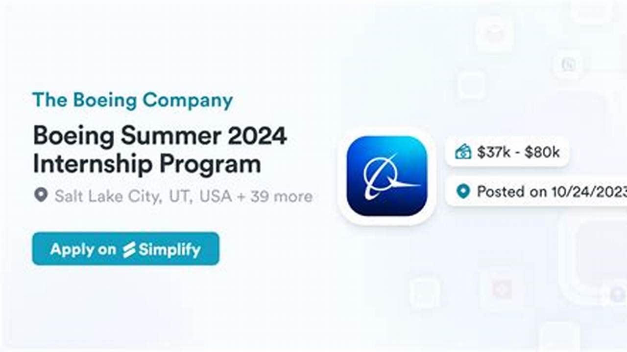 Boeing Summer 2024 Internship Program Paid