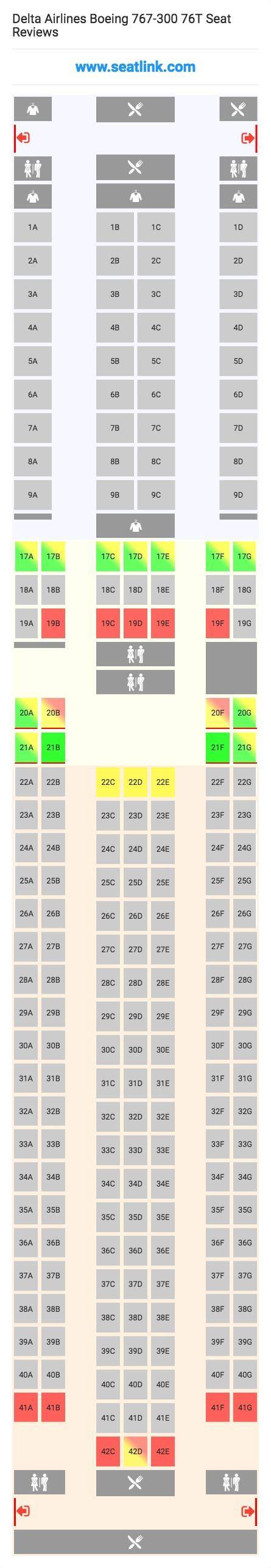 Boeing 767 300 Seating Chart Delta