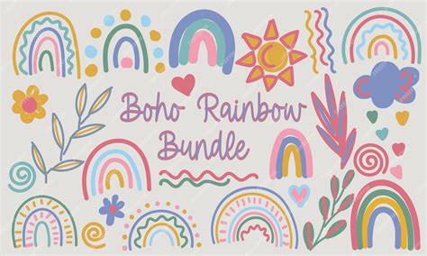 Download Boho Rainbow Bundle Commercial Use Free PSD Mockups