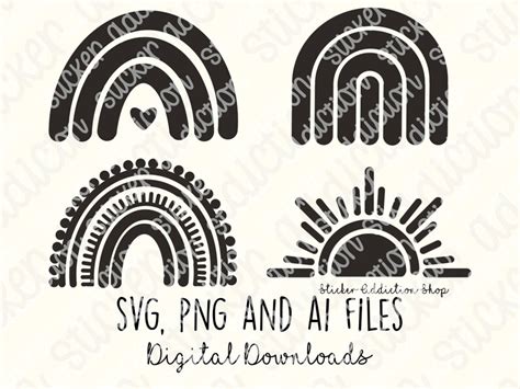 Download Boho Rainbow Pack - Baby Rainbow Cut Files