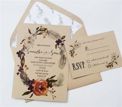 Boho Style Wedding Invitations