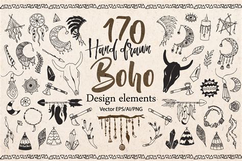 Download Boho Tribal Design Elements Clipart Files