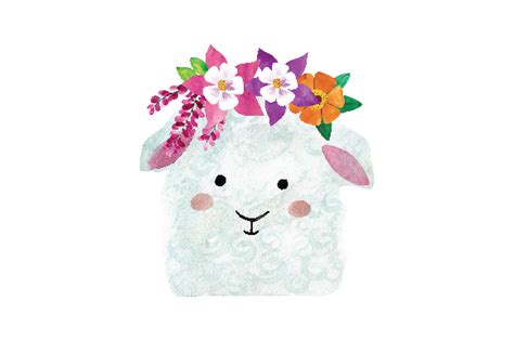 Download Boho Watercolor Lamb SVG File - SVG Design Commercial Use DXF Files