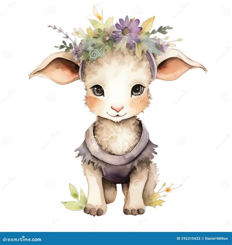 Download Boho Watercolor Lamb SVG File - SVG Design Commercial Use Free PSD Mockups