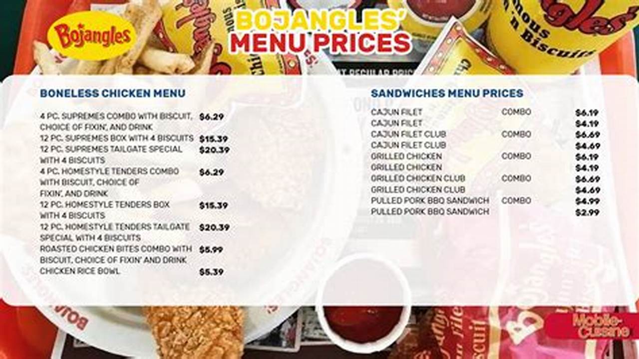 Bojangles Menu Prices 2025