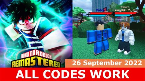 Boku No Roblox Codes September 2022