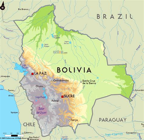 Bolivia location on the South America map