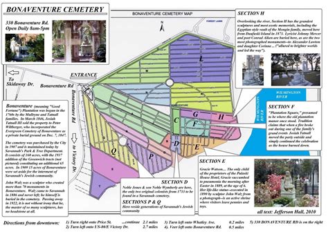 Bonaventure Cemetery map