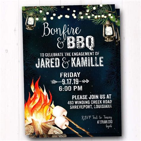 Bonfire Invitations Template