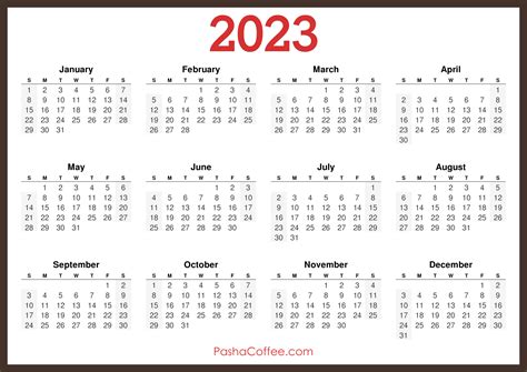 Calendar 2023 (UK) free printable PDF templates