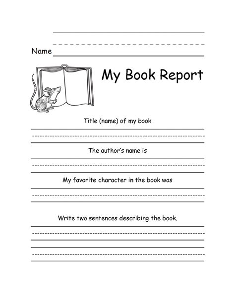 Book Report Template 2Nd Grade free book report templates grade book