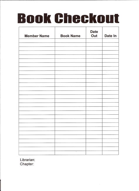 Book Checkout Sheet MS Excel Templates