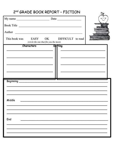 Book Report Template 2Nd Grade