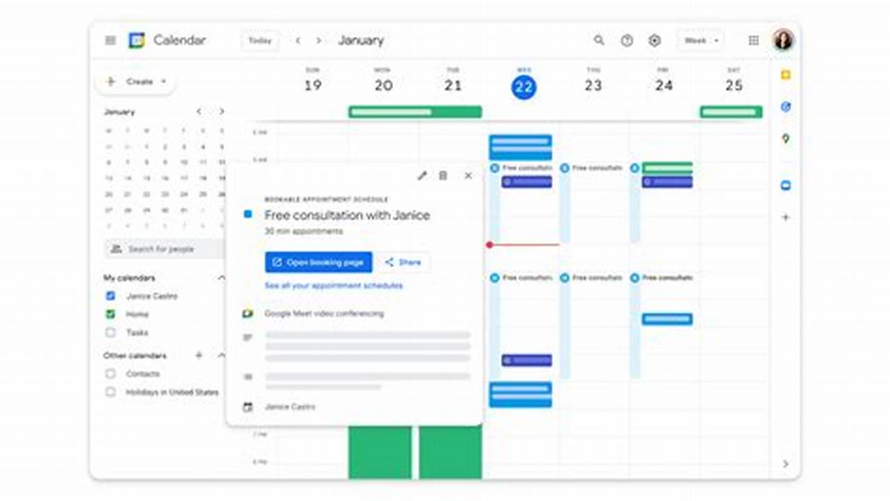 Bookable Calendar Google