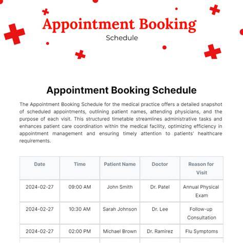Booking Schedule