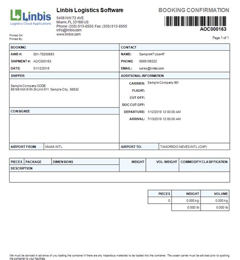 Booking and Logistics