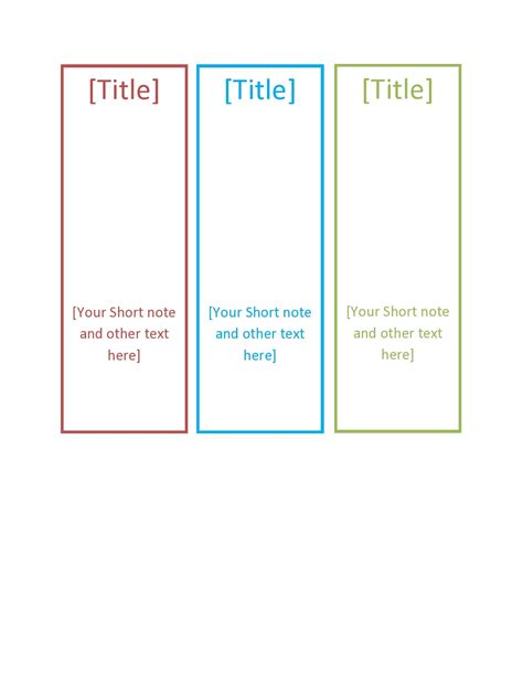 Bookmark Template For Word