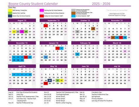 Boone County Schools Calendar