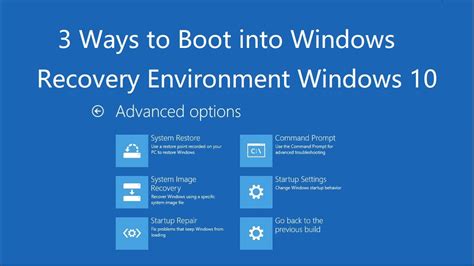 Boot Into Windows Recovery Environment
