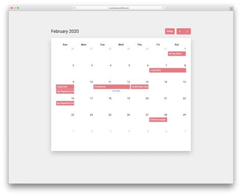 Bootstrap Event Calendar Free Download