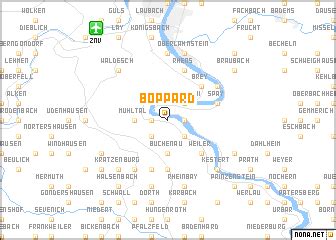 Old map of the vicinity of Boppard in 1905. Buy vintage map replica