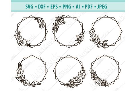 Download Border and Wreath Floral Frame Files DXF Files