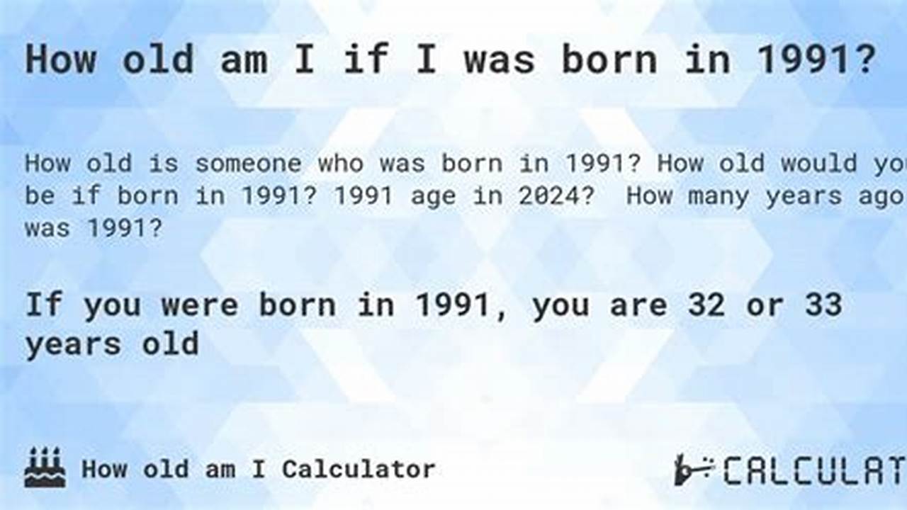 Born In 1991 How Old In 2024