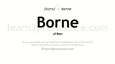 Borne Meaning Synonym
