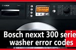 Bosch Nexxt Washer Troubleshooting