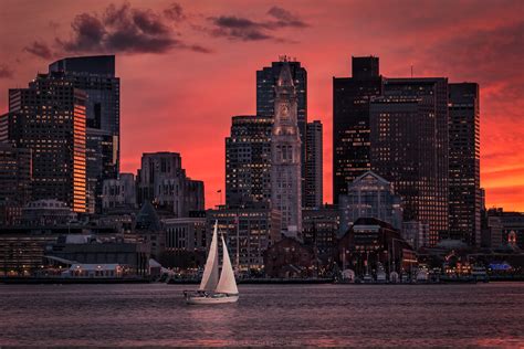 Boston Harbor sunset