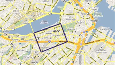 32 Back Bay Boston Map Maps Database Source