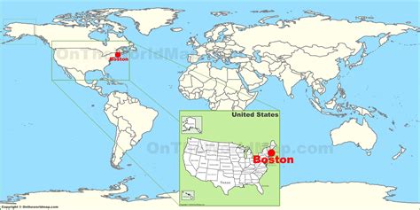 Boston location on the U.S. Map