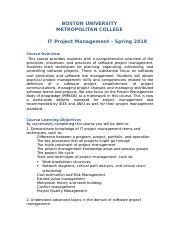 Boston University Spring 2018 Course Catalog