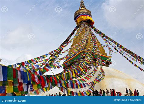 Boudhanath stupa flags