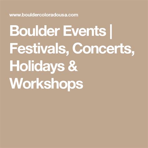 Boulder Live Music Calendar