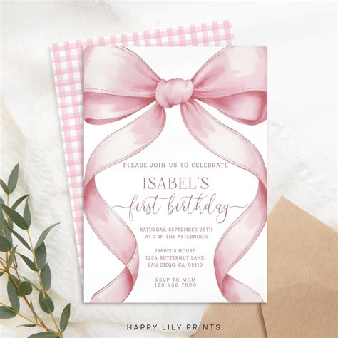 Bow Invitations Template