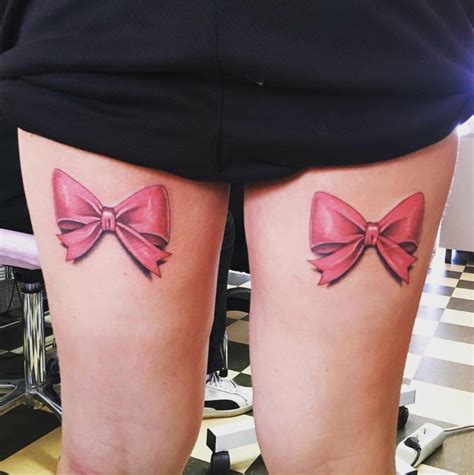 Bow Tattoos Behind Legs