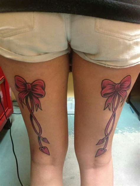 Bow Tattoos On Legs