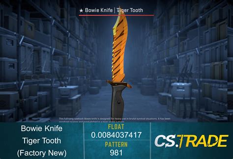 Bowie Knife Tiger Tooth