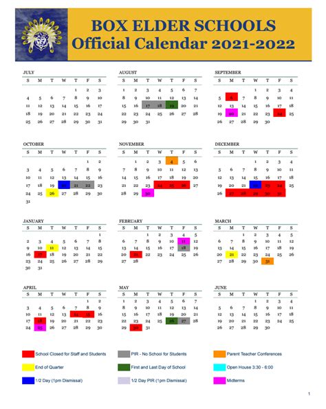 Box Elder Court Calendar