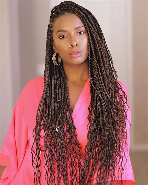 Box Braids with Curly Ends